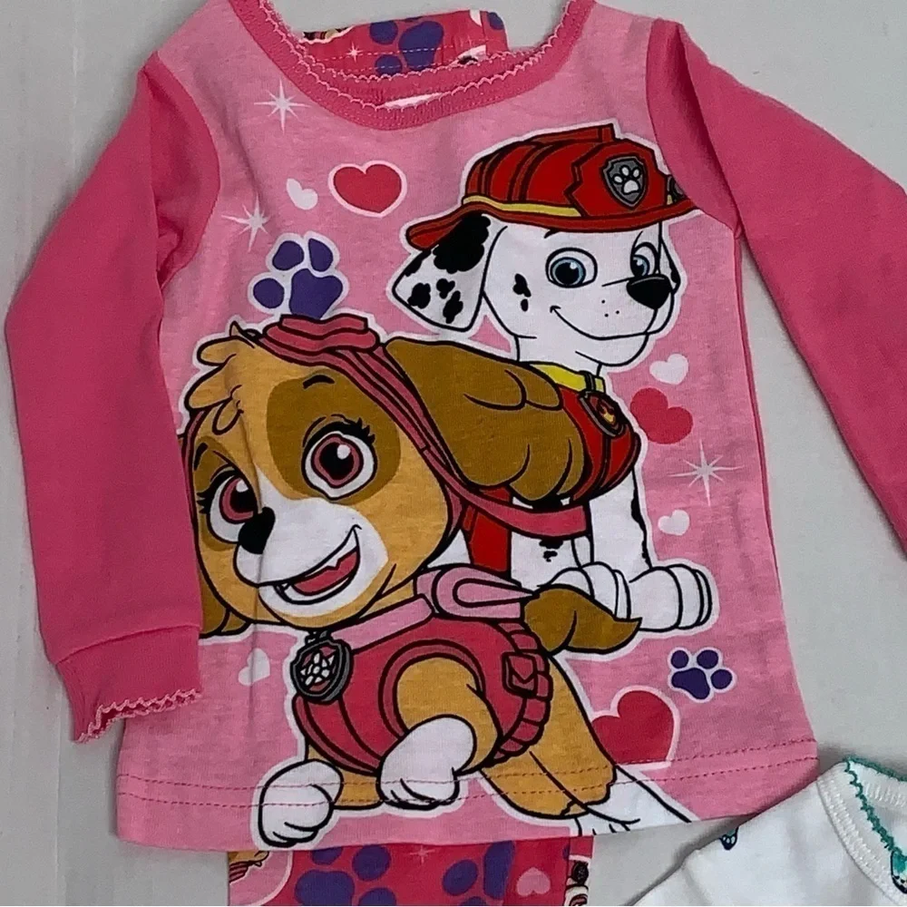 Lot of 3 Infants Size 12M Pajama Sets Polka Dot Butterfly Paw Patrol